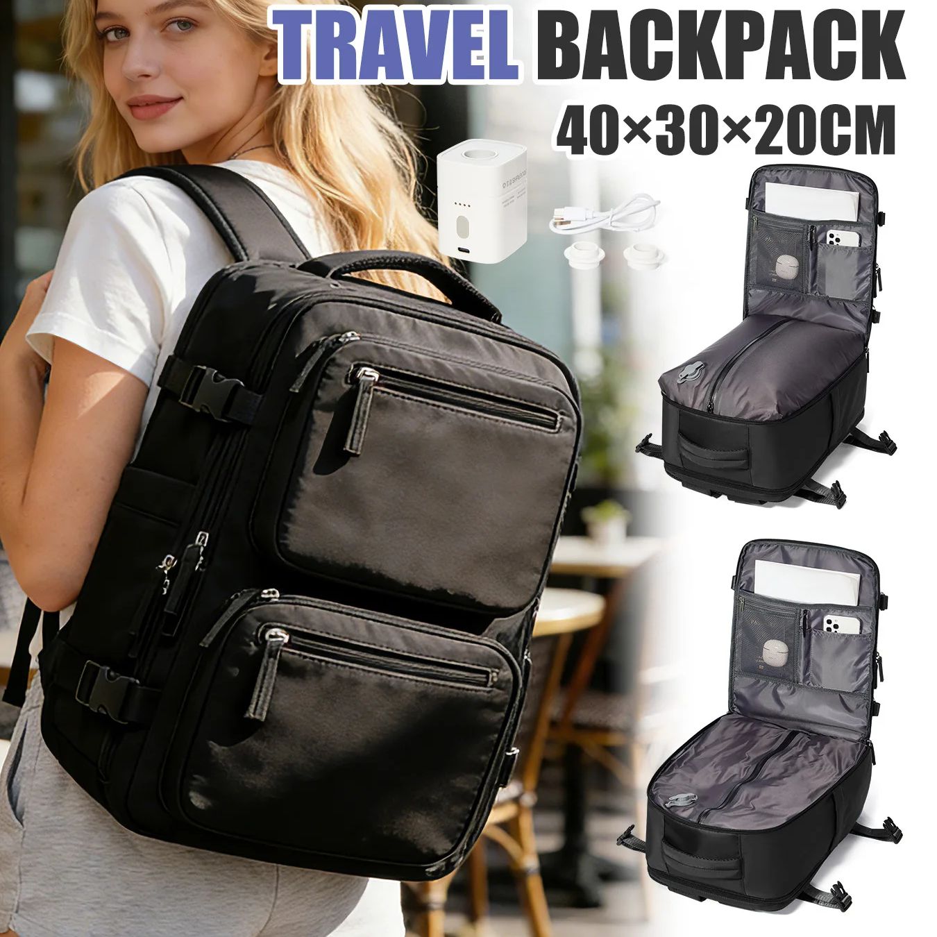 Drone Backpack - Zaino da donna con pompa integrata,